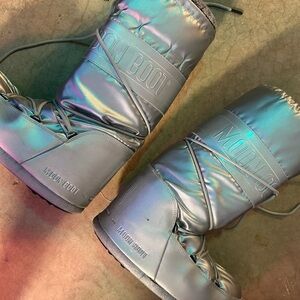 Moon Boot Iridescent Silver Snow Boots